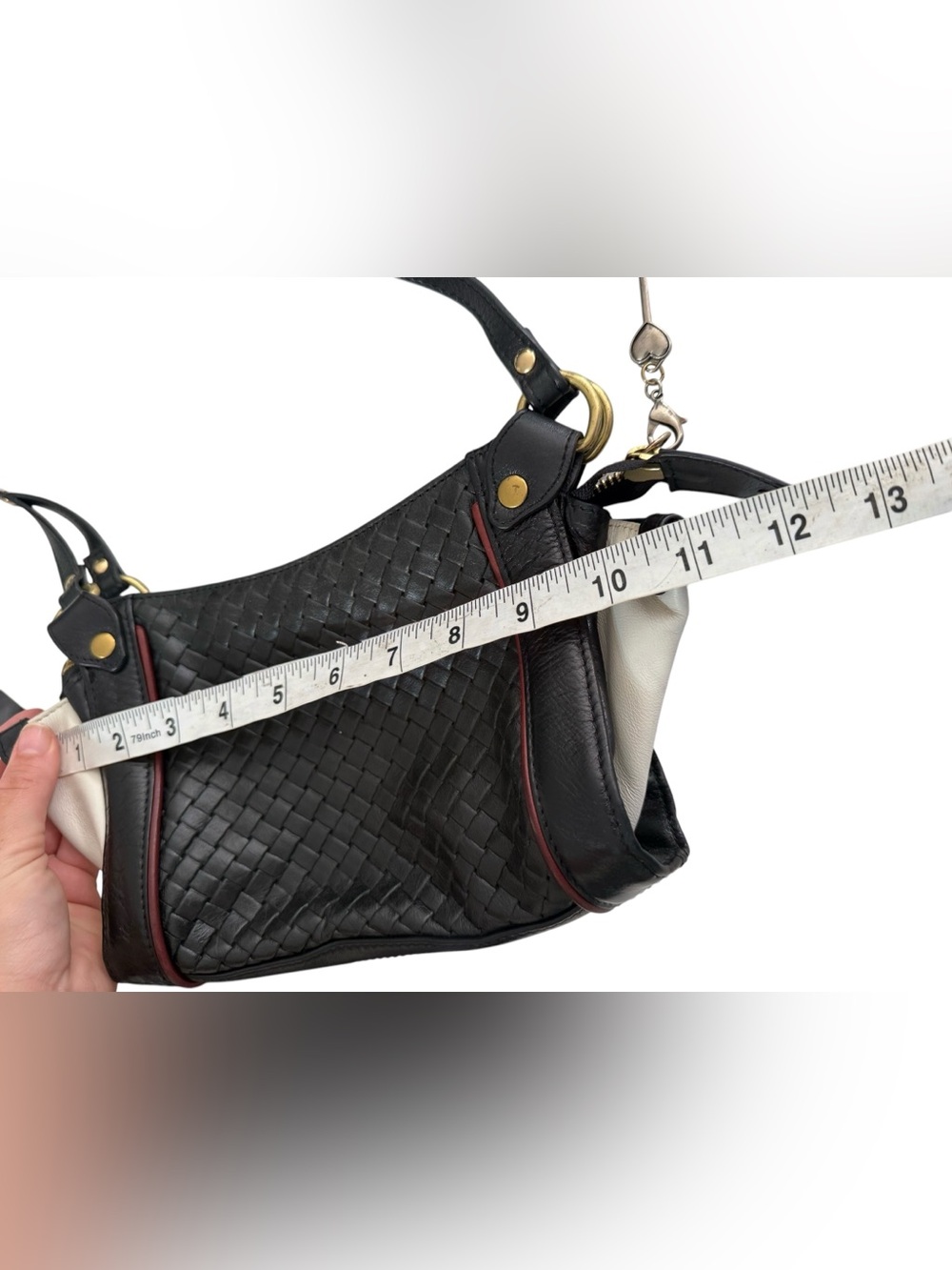 Jane Mayle Club Monaco Crossbody woven black white Bag $250 - Picture 10 of 10